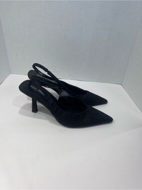 Black Pointed Slingback Heels
